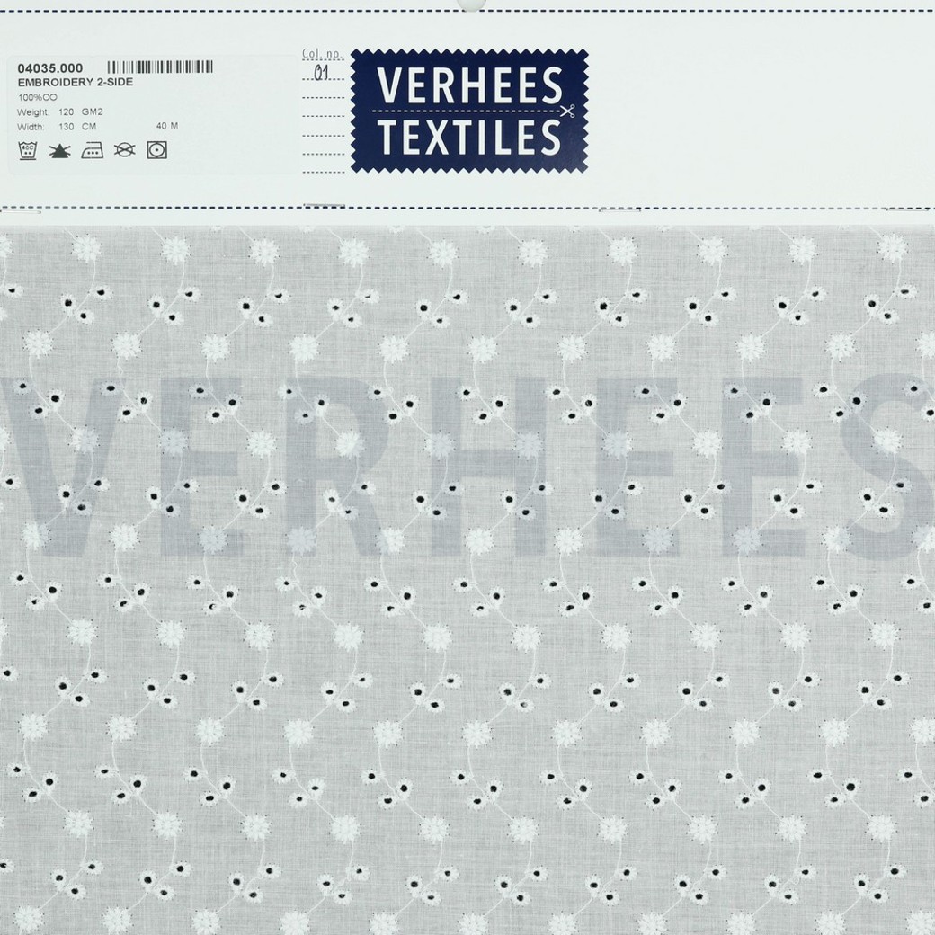 COTTON EMBROIDERY 2-SIDE SCALLOP WHITE #4