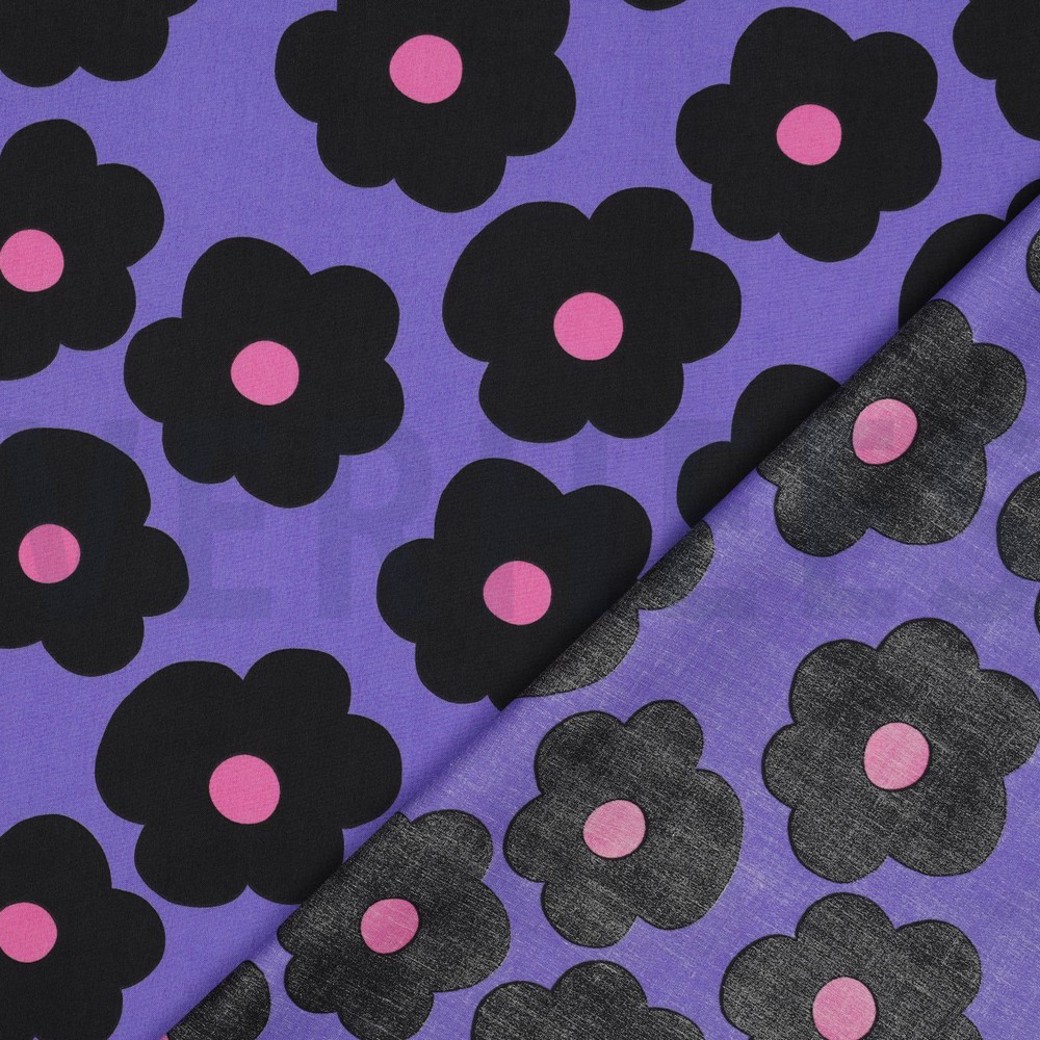 FINE POPLIN BIG FLOWER NERIDA HANSEN PURPLE #4