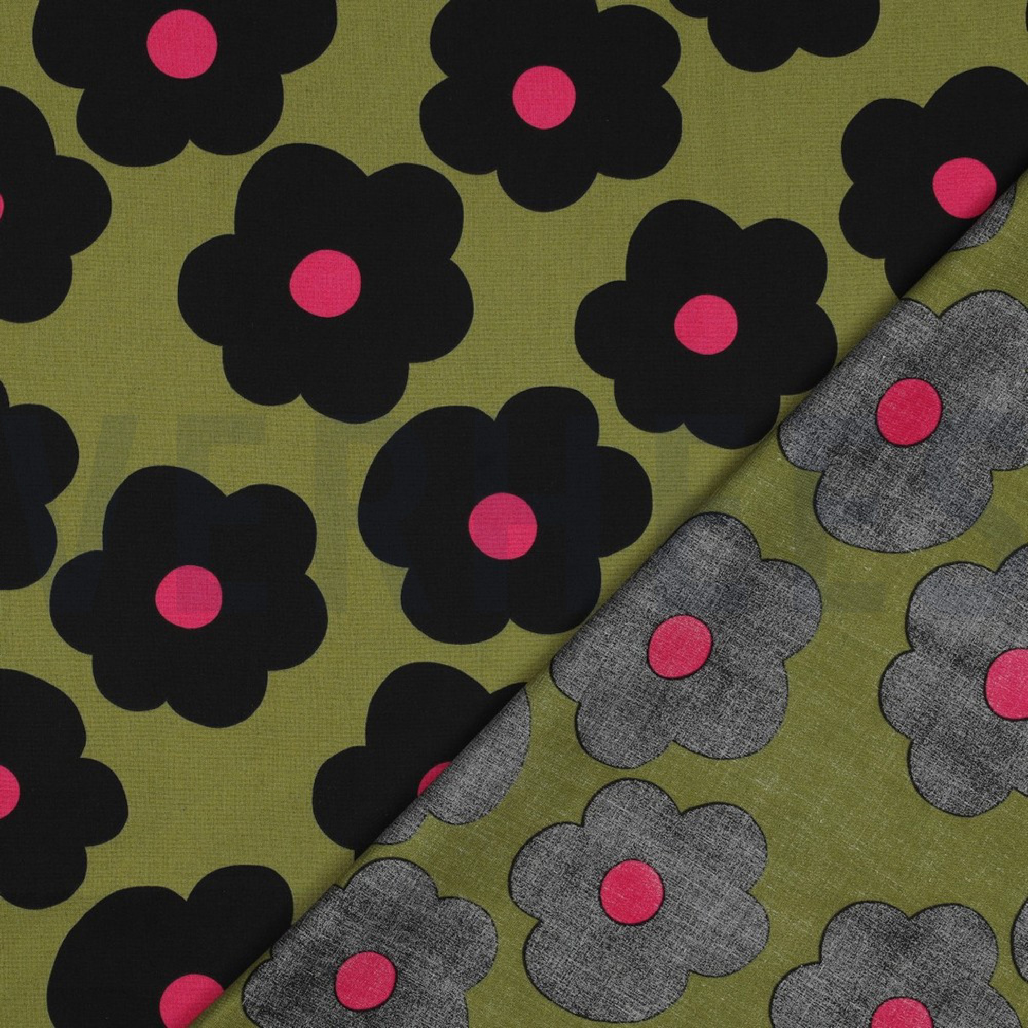 FINE POPLIN BIG FLOWER NERIDA HANSEN MOSS GREEN (high resolution) #4