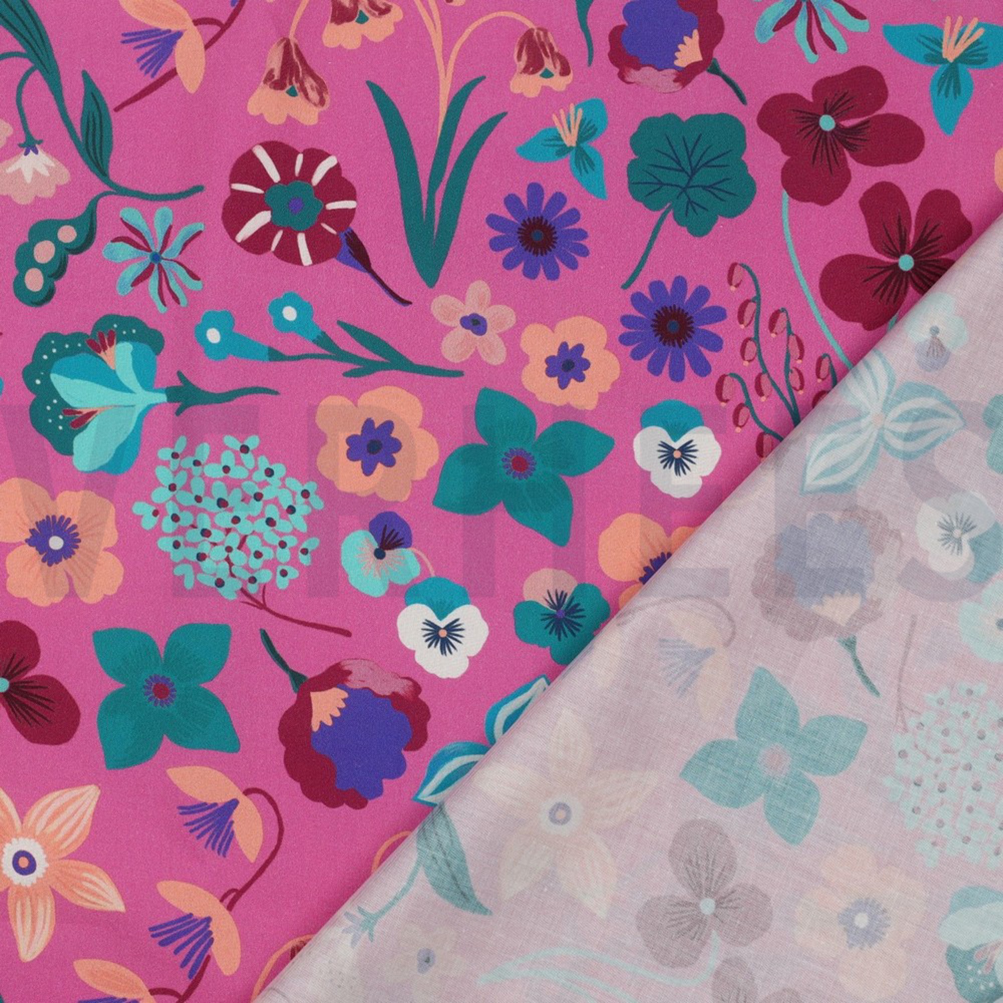 FINE POPLIN DIGITAL MEADOW FLOWER NERIDA HANSEN PINK (high resolution) #4