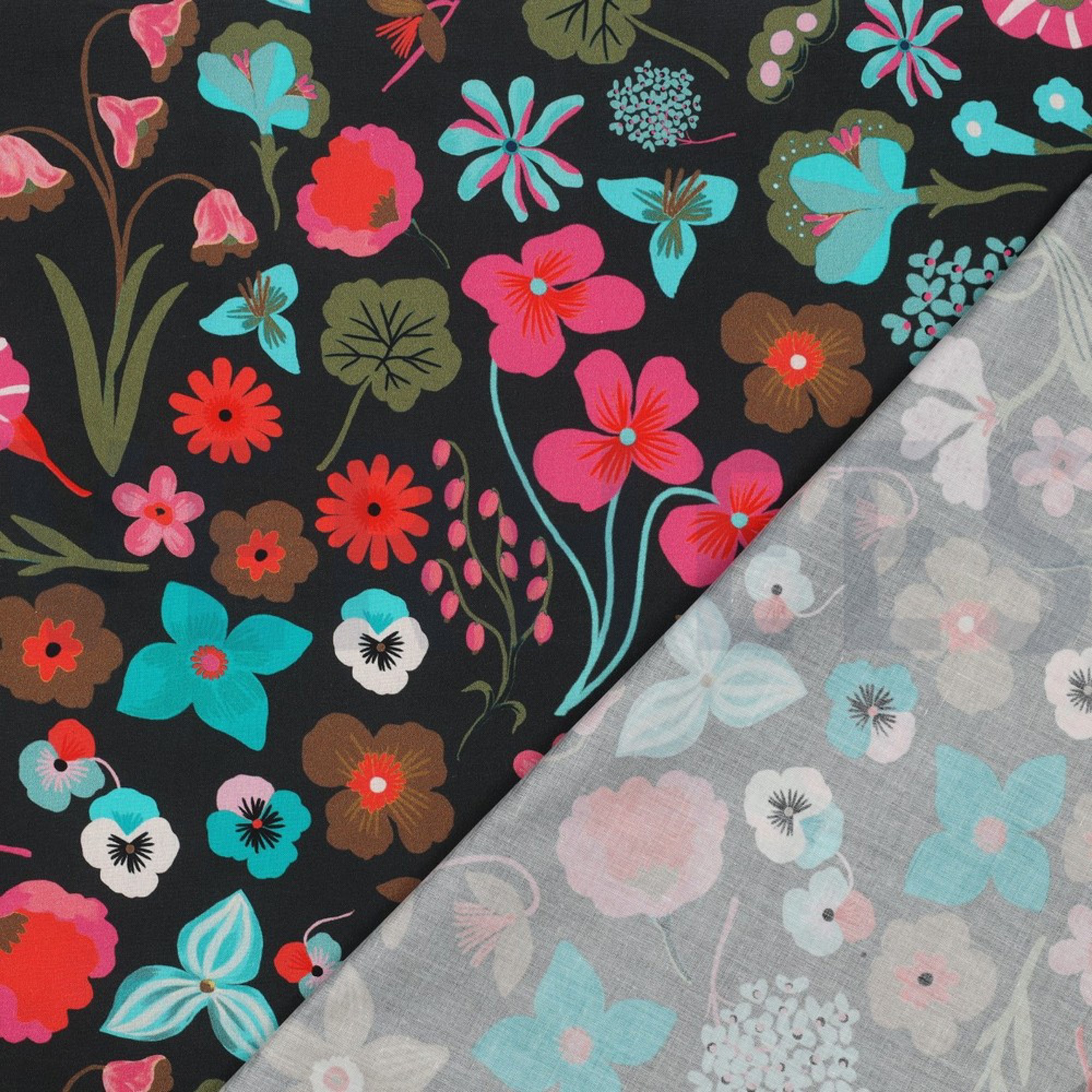 FINE POPLIN DIGITAL MEADOW FLOWER NERIDA HANSEN JET BLACK (high resolution) #4