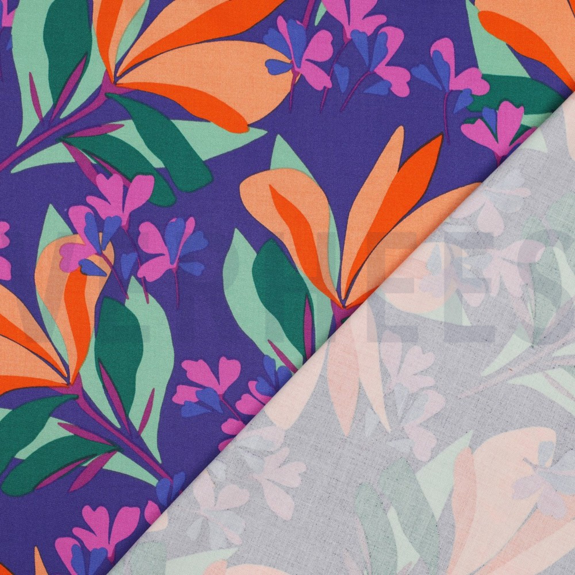ROSELLA STRETCH SPRING GARDEN NERIDA HANSEN ROYAL BLUE / APRICOT (high resolution) #4
