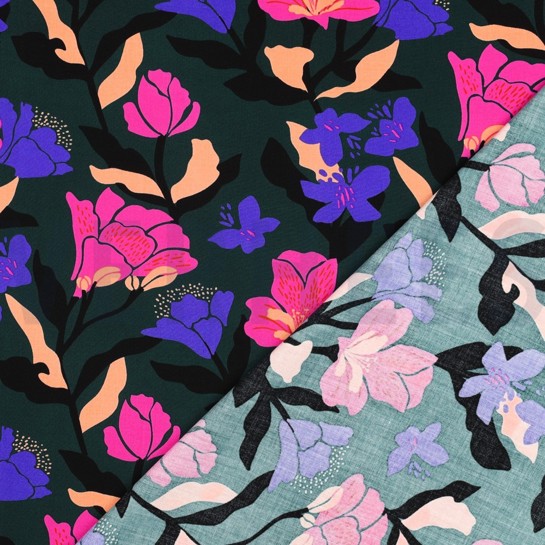 LENZING™ ECOVERO™ AMIRA FLORAL NERIDA HANSEN DARK GREEN #7