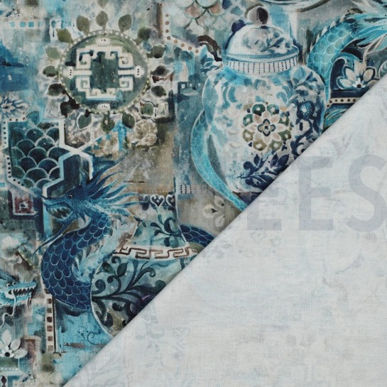 CANVAS DIGITAL ORIENTALISCH PETROL #7