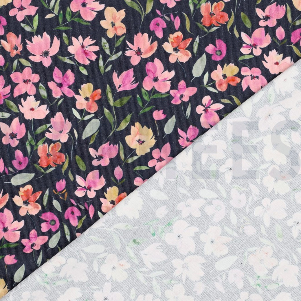 BABYCORD DIGITAL FLOWERS NAVY #4