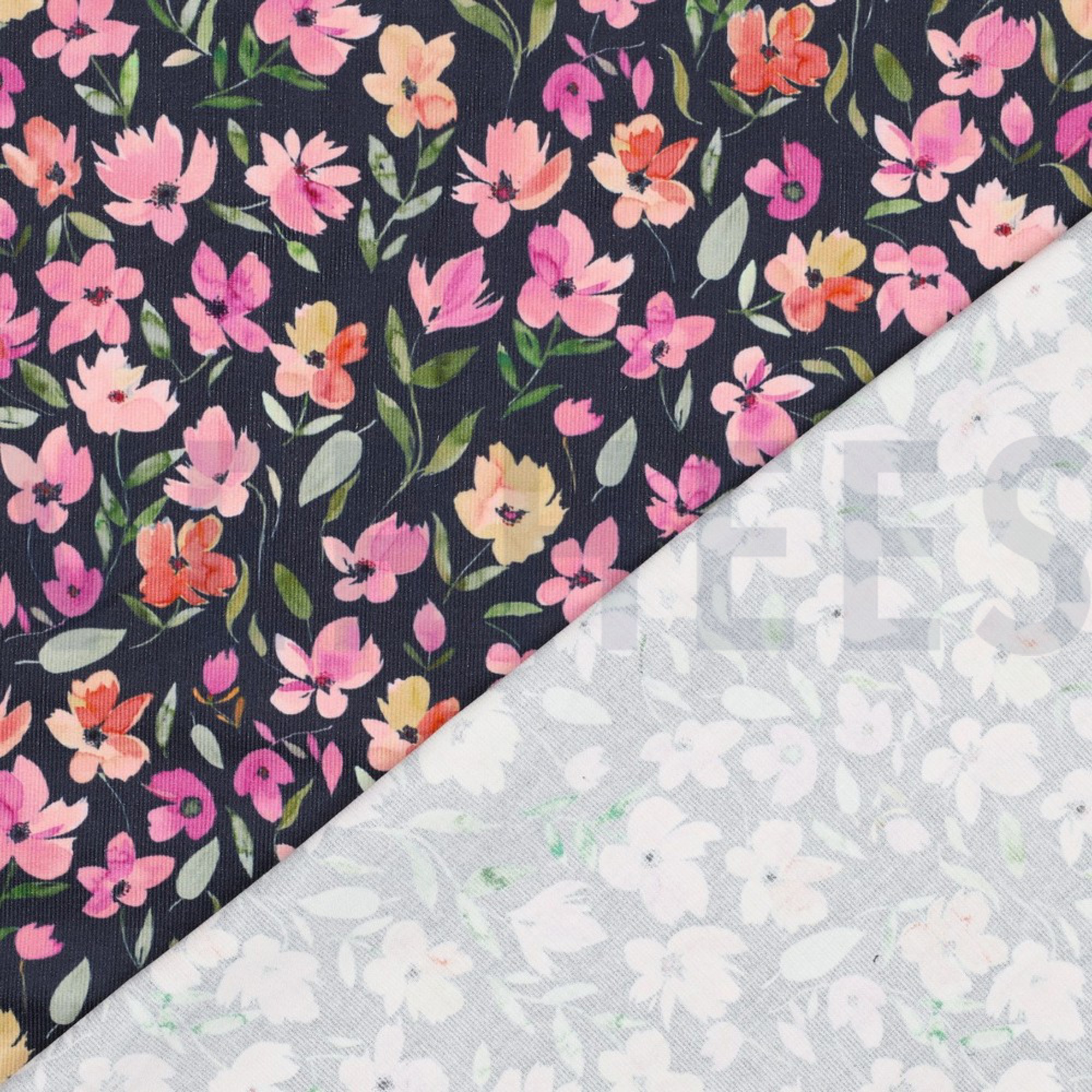 BABYCORD DIGITAL FLOWERS NAVY (high resolution) #4