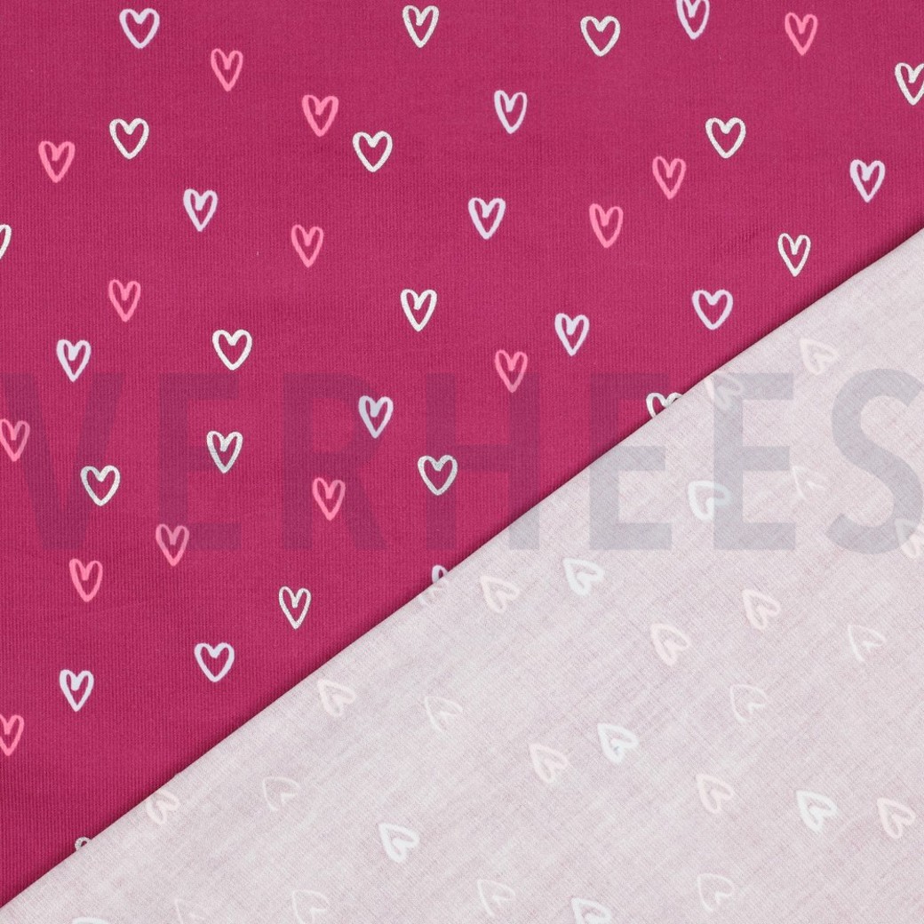 BABYCORD FOIL HEARTS FUCHSIA #4