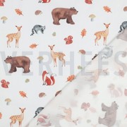 FINE POPLIN DIGITAL FOREST ANIMALS WHITE (thumbnail) #4