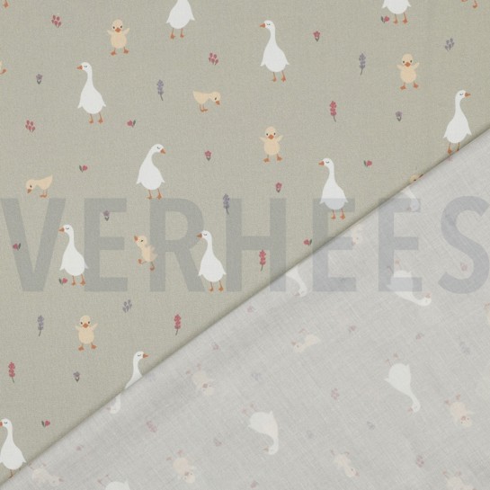 POPELINE DE COTON GOTS PETITE OIE SAUGE #7