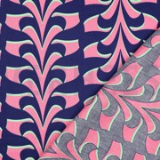COTTON SATIN ABSTRACT FLOWERS NAVY (thumbnail) #4