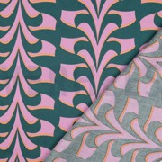 COTTON SATIN ABSTRACT FLOWERS DARK GREEN (thumbnail) #4