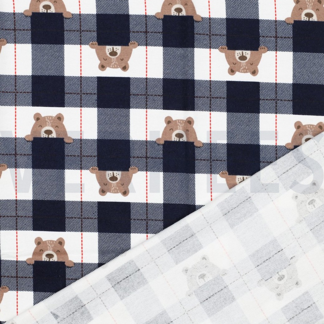 FLANNEL BEAR CHECK NAVY #4