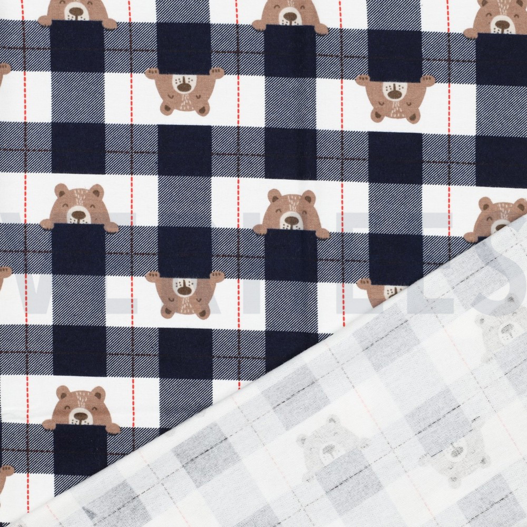 FLANNEL BEAR CHECK NAVY (high resolution) #4