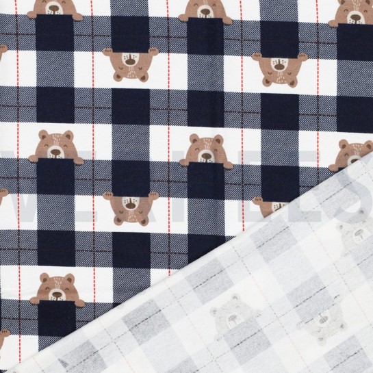 FLANELL BÄREN KAROS MARINEBLAU #7