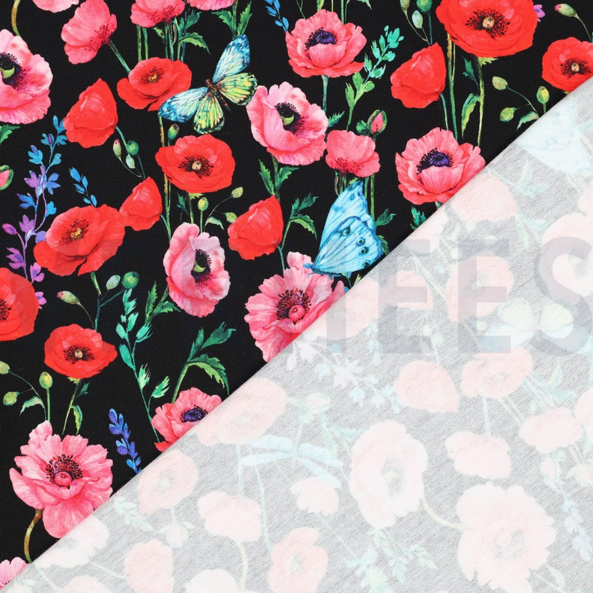 FRENCH TERRY DIGITAL FLOWERS BLACK (high resolution) #4