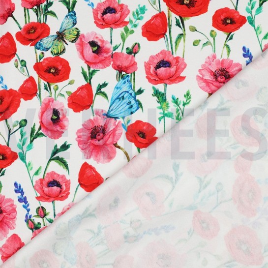 FRENCH TERRY DIGITAL FLEURS BLANC #7