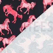 FRENCH TERRY DIGITAL HORSES NAVY (thumbnail) #4