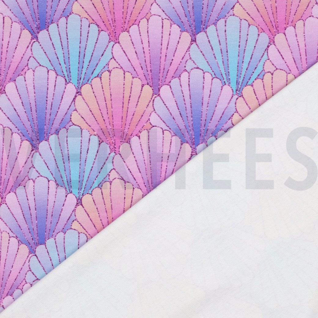 FRENCH TERRY DIGITAL SEASHELLS PURPLE #4