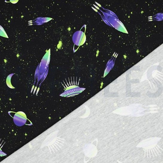 FRENCH TERRY DIGITAL WELTALL SCHWARZ #7