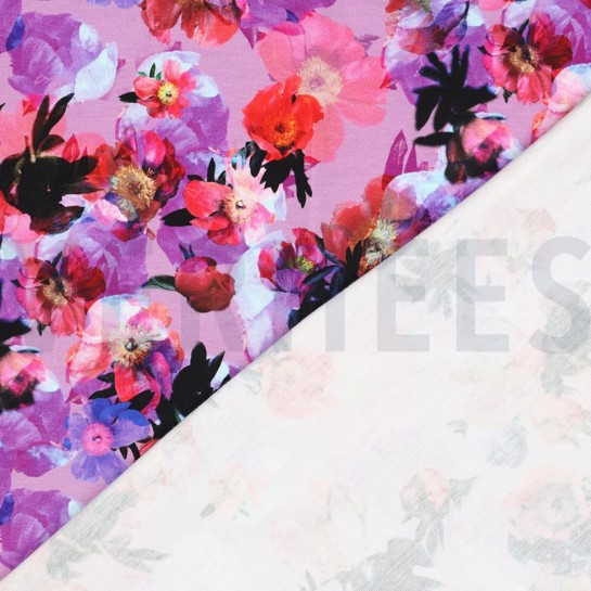 FRENCH TERRY DIGITAAL BLOEMEN LAVENDEL #7