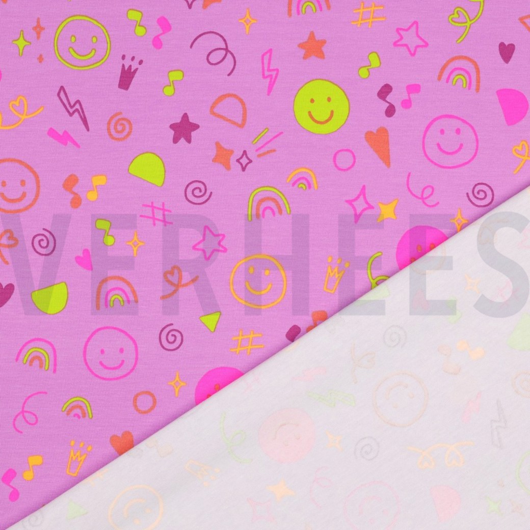 JERSEY NEON DOODLES LAVENDER #4