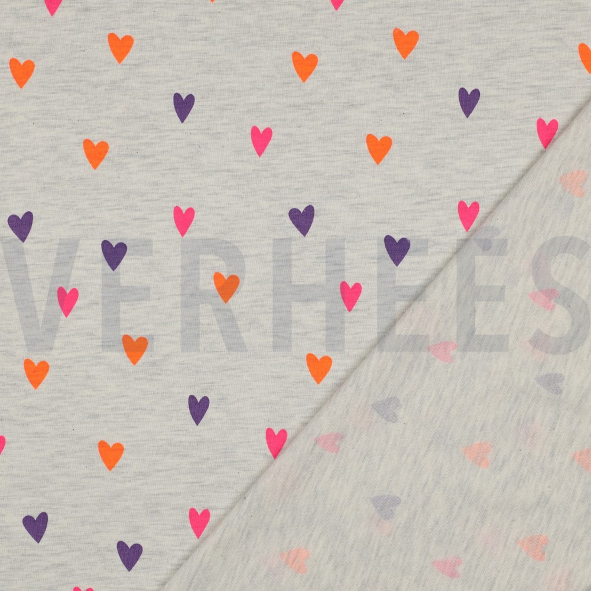 JERSEY MELANGE NEON HEARTS ECRU MELANGE (high resolution) #4