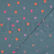 JERSEY MELANGE NEON HEARTS SMOKE BLUE MELANGE (thumbnail) #4