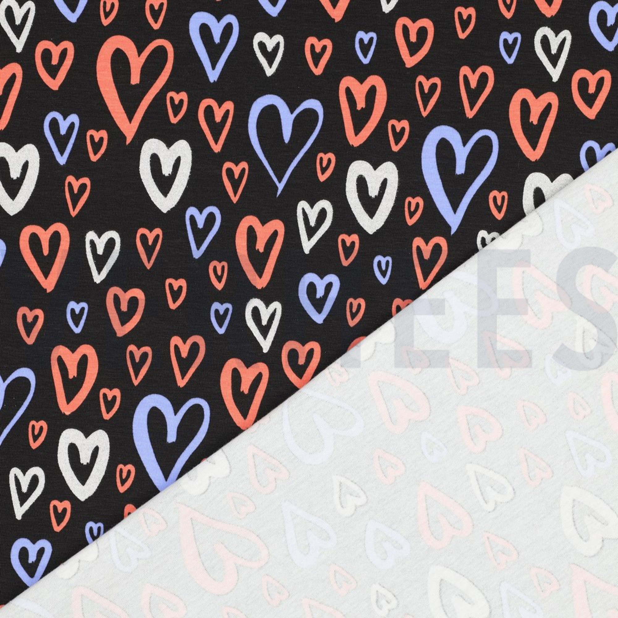 JERSEY GLITTER HEARTS BLACK (high resolution) #4