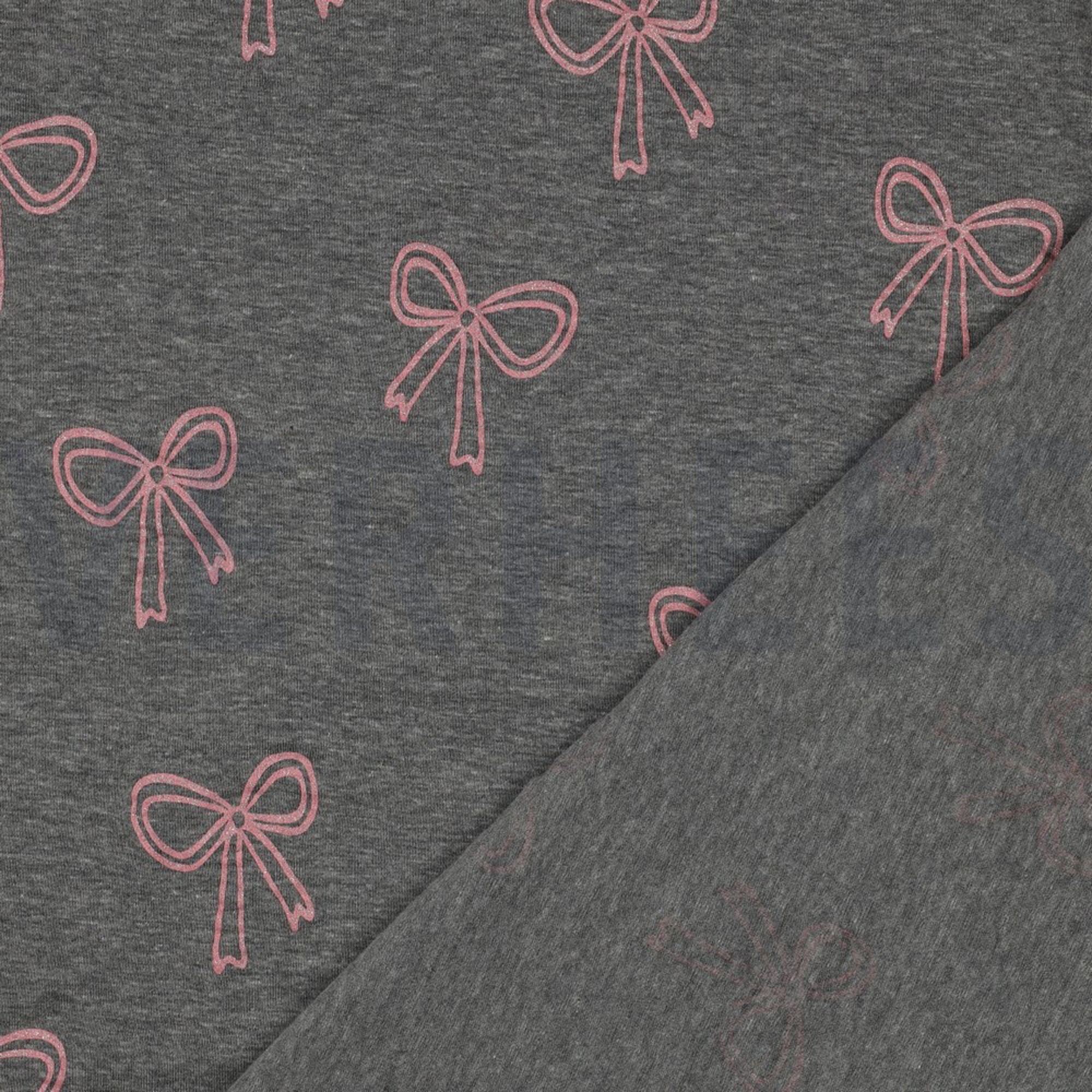 JERSEY MELANGE GLITTER BOWS GREY MELANGE (high resolution) #4