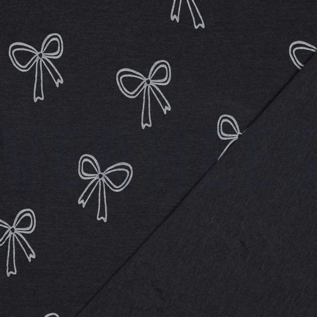 JERSEY MELANGE GLITTER BOWS INDIGO MELANGE #4