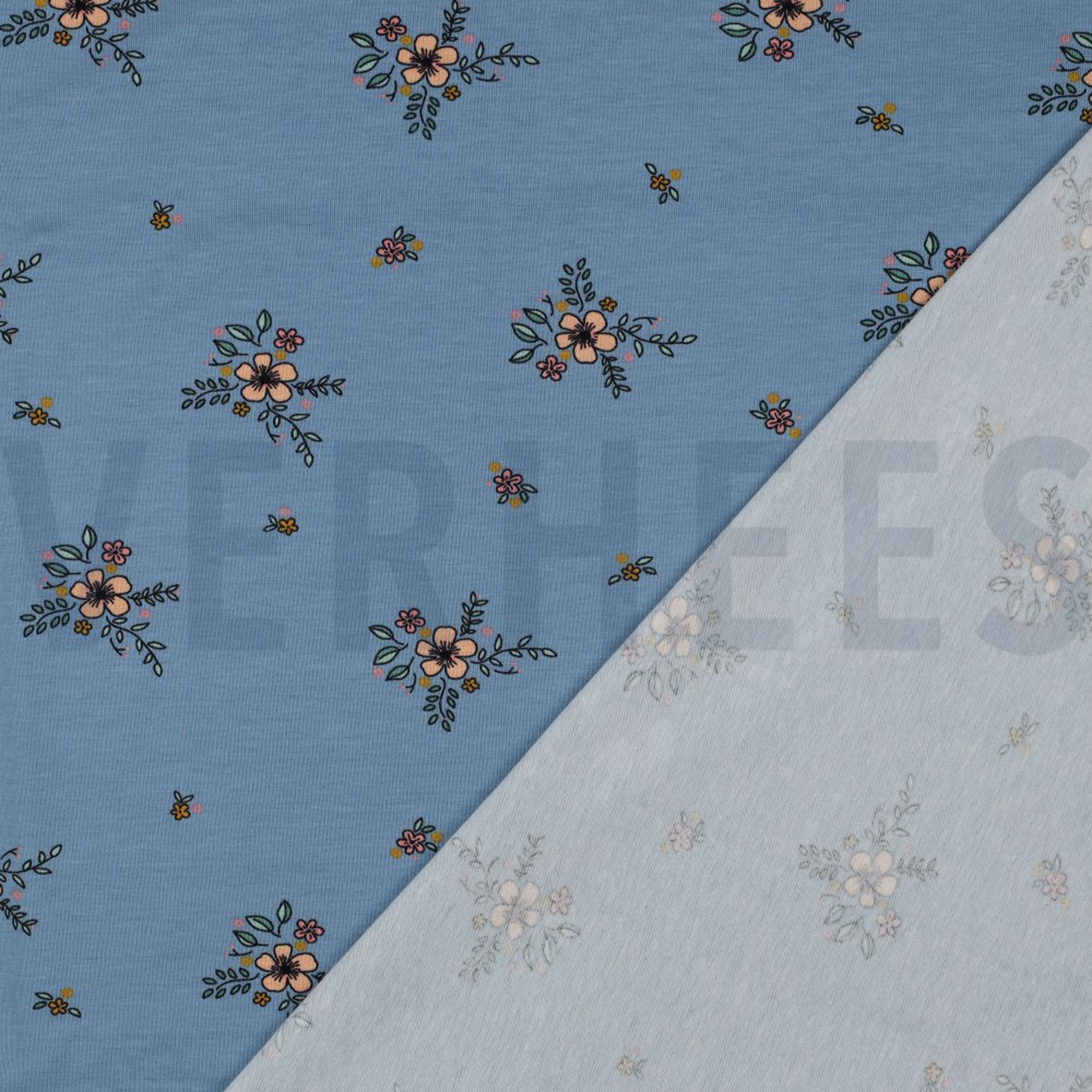JERSEY GOTS FLOWERS LIGHT BLUE (high resolution) #4