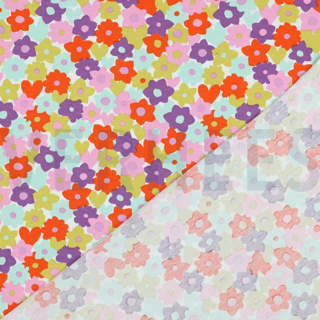 JERSEY FLOWERS RED / LIME #4