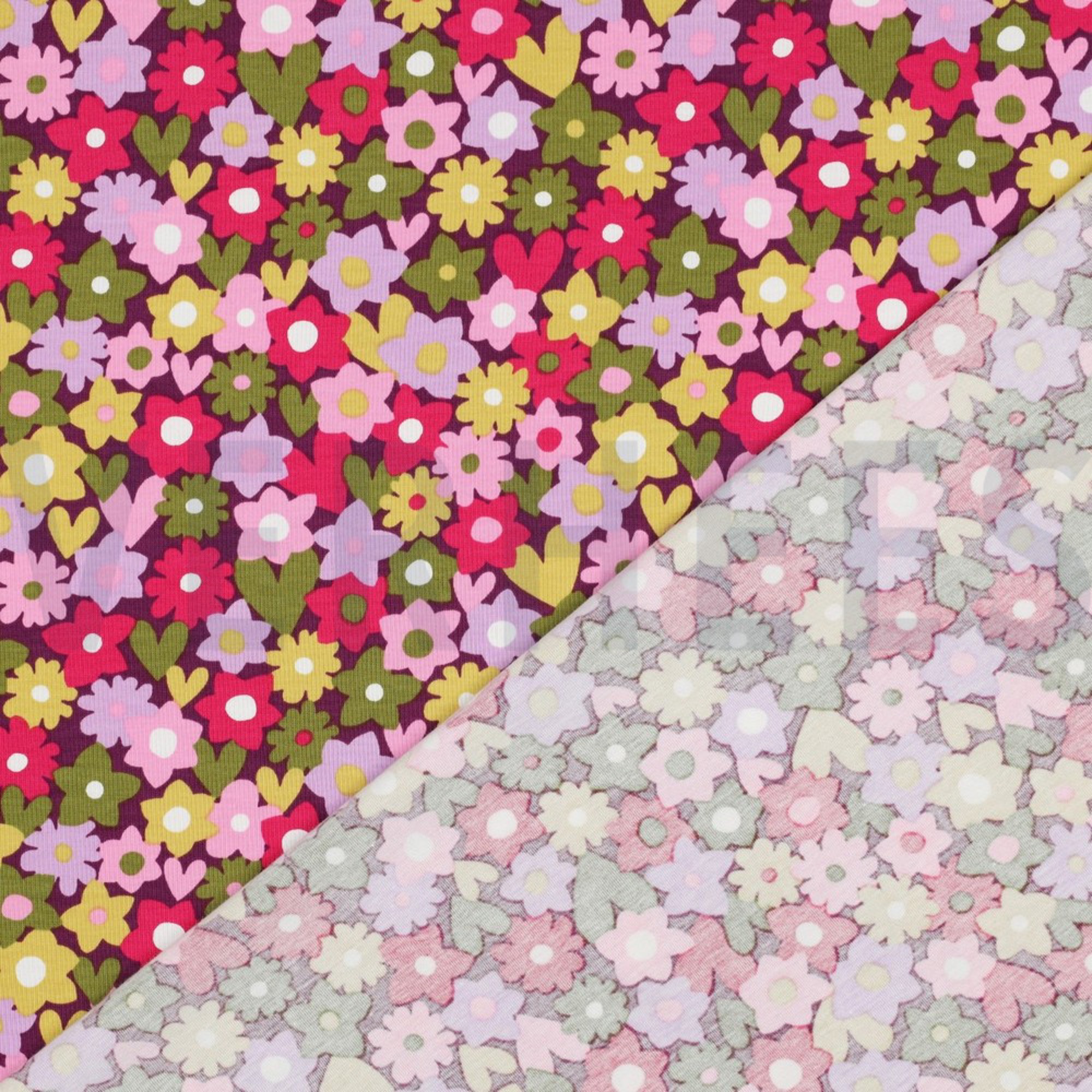 JERSEY FLOWERS GREEN / PINK (high resolution) #4