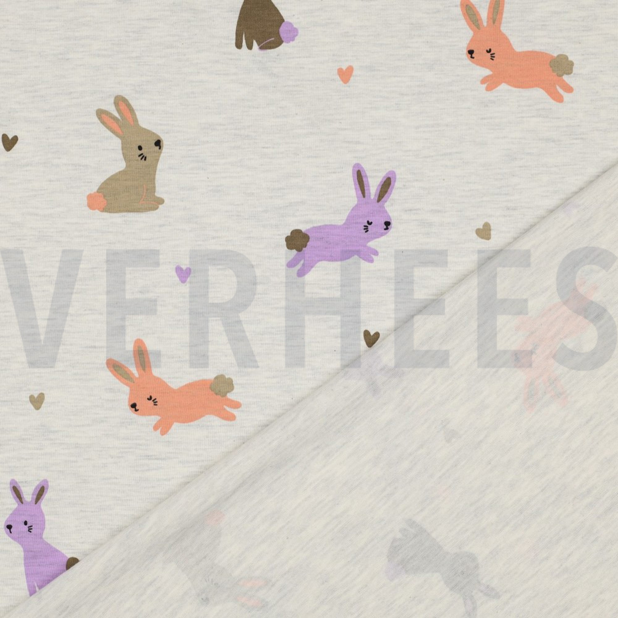 JERSEY MELANGE BUNNIES ECRU MELANGE (high resolution) #4