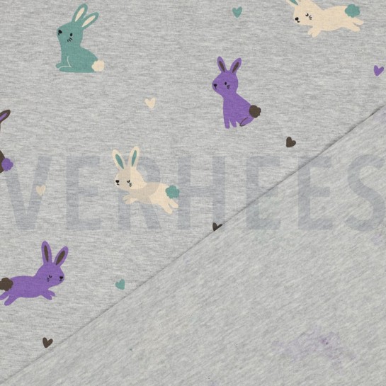 JERSEY MELANGE KONIJNEN LICHTGRIJS GEMÊLEERD #7