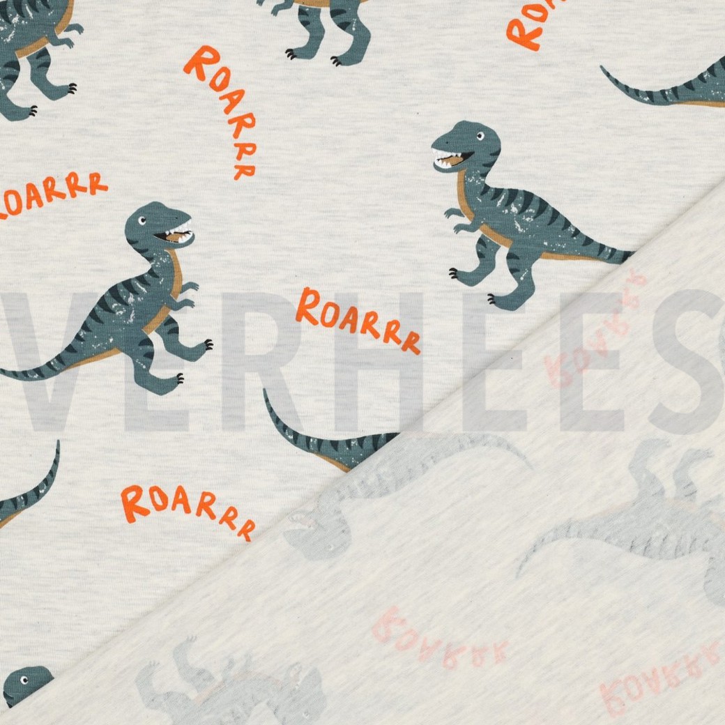 JERSEY MELANGE DINOSAURS ECRU MELANGE #4