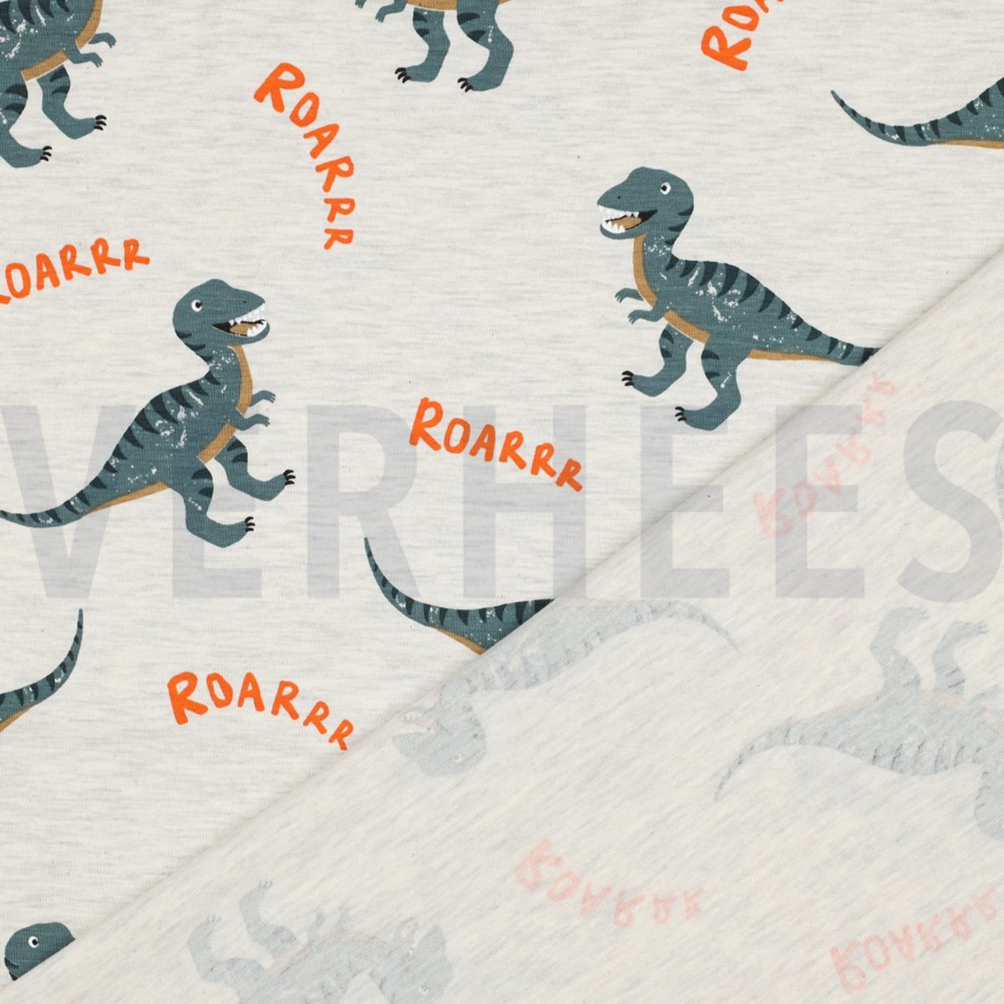 JERSEY MELANGE DINOSAURS ECRU MELANGE (high resolution) #4