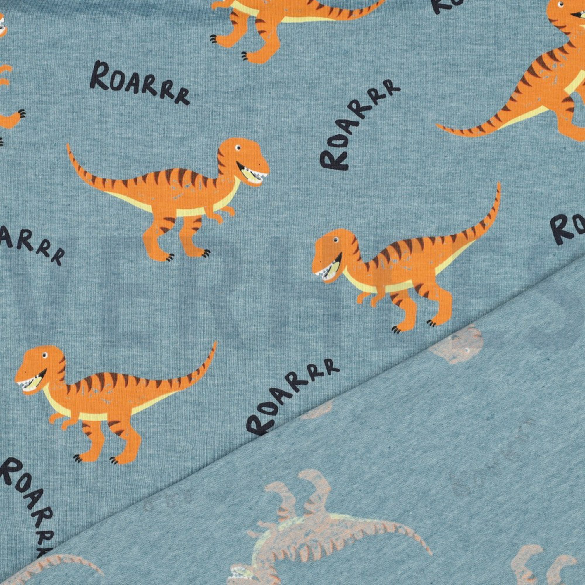 JERSEY MELANGE DINOSAURS SMOKE BLUE MELANGE (high resolution) #4