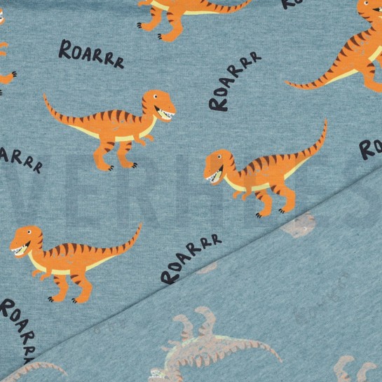 JERSEY MELANGE DINOSAURS SMOKE BLUE MELANGE #7