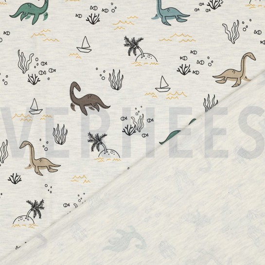 JERSEY MÉLANGE DINOSAURES AQUATIQUES ÉCRU MÉLANGÉ #7