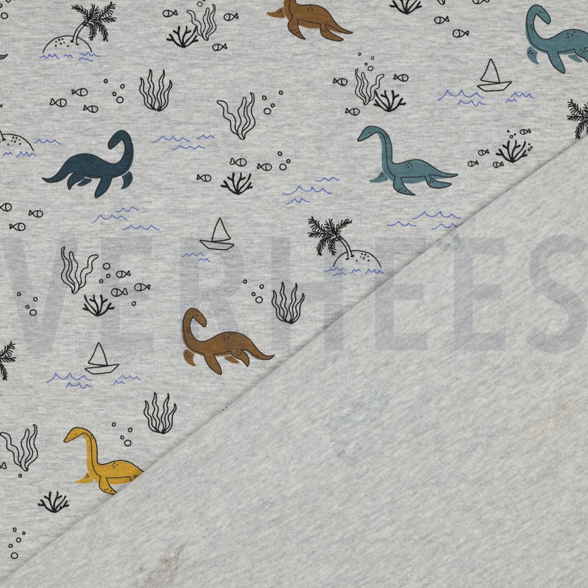 JERSEY MELANGE WATER DINOSAURS LIGHT GREY MELANGE (high resolution) #4