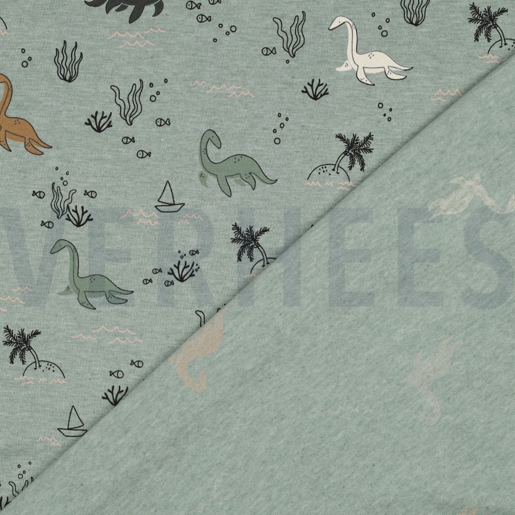 JERSEY MELANGE WATER DINOSAURS DARK MINT MELANGE (high resolution) #4