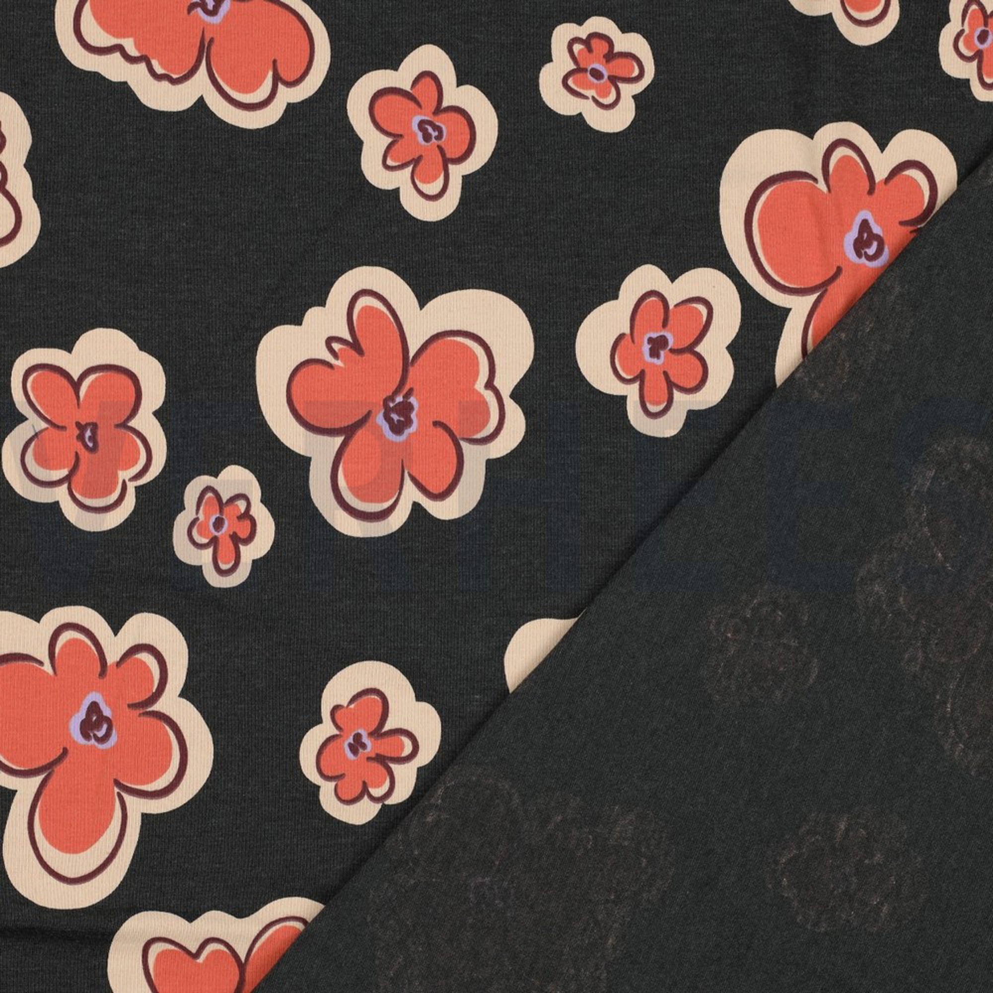 JERSEY MELANGE FLOWERS ANTHRACITE MELANGE (high resolution) #4