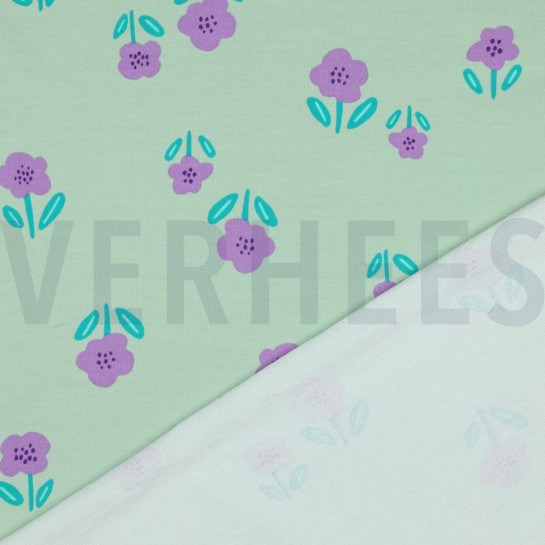 FRENCH TERRY FLEURS MENTHE #7