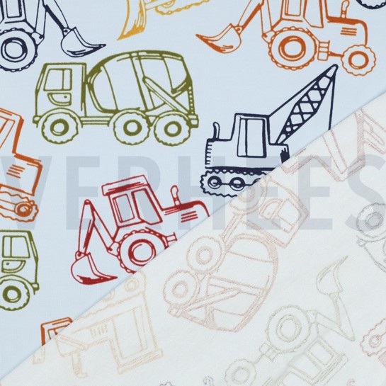 FRENCH TERRY VÉHICULES DE TRAVAIL BLEU CLAIR #7