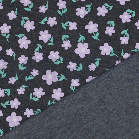 SWEAT MELANGE BLUMEN INDIGO MELIERT #7