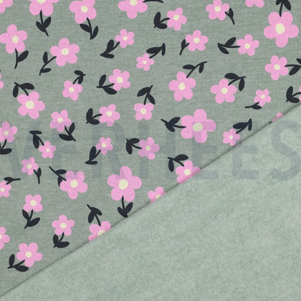 SWEAT MELANGE FLOWERS DARK MINT MELANGE #4