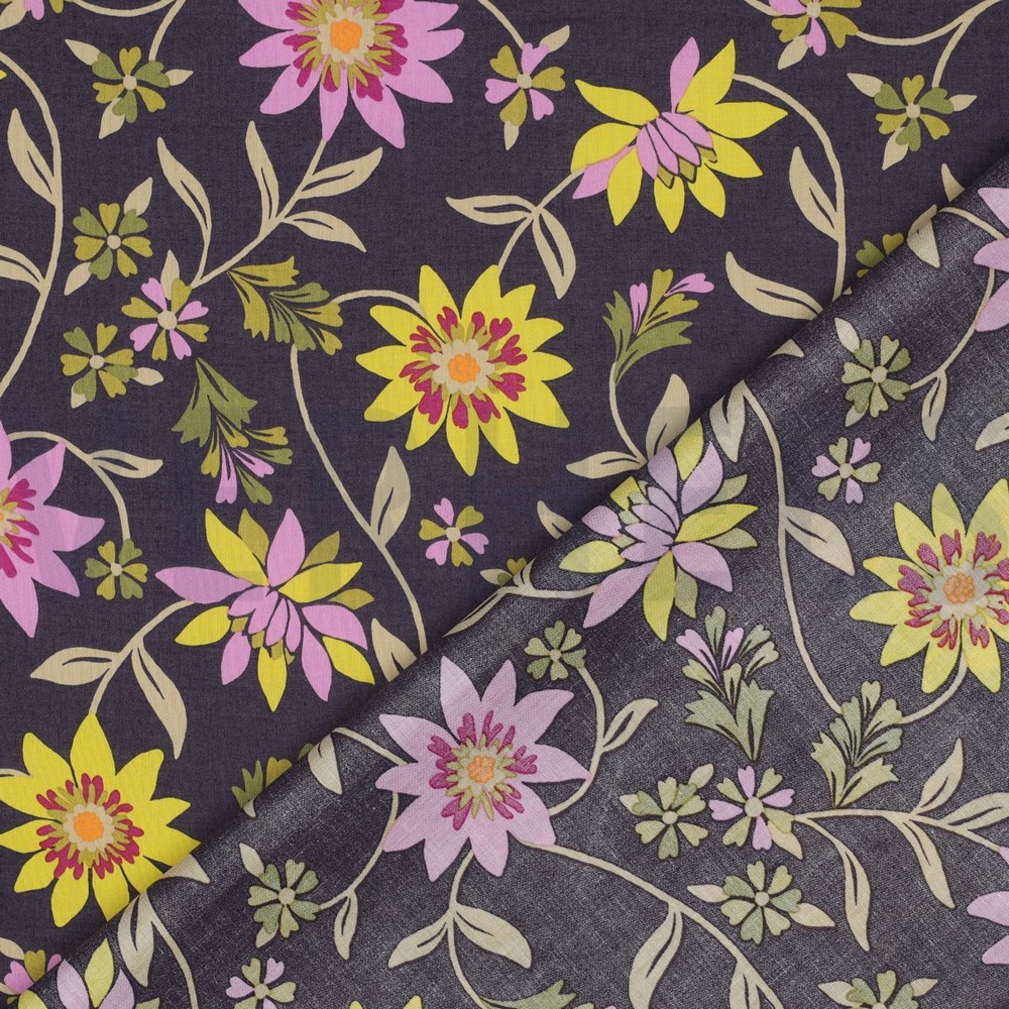 COTTON VOILE FLOWERS DARK PURPLE (high resolution) #4