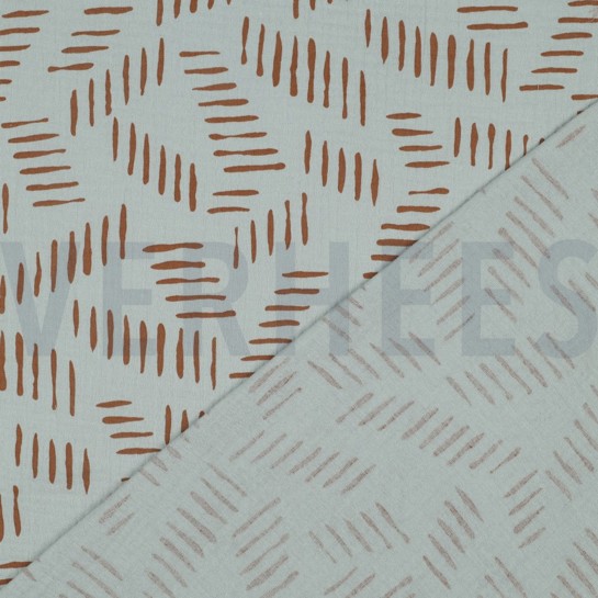 DOUBLE GAZE DE COTON ABSTRAIT VERT NIL #7