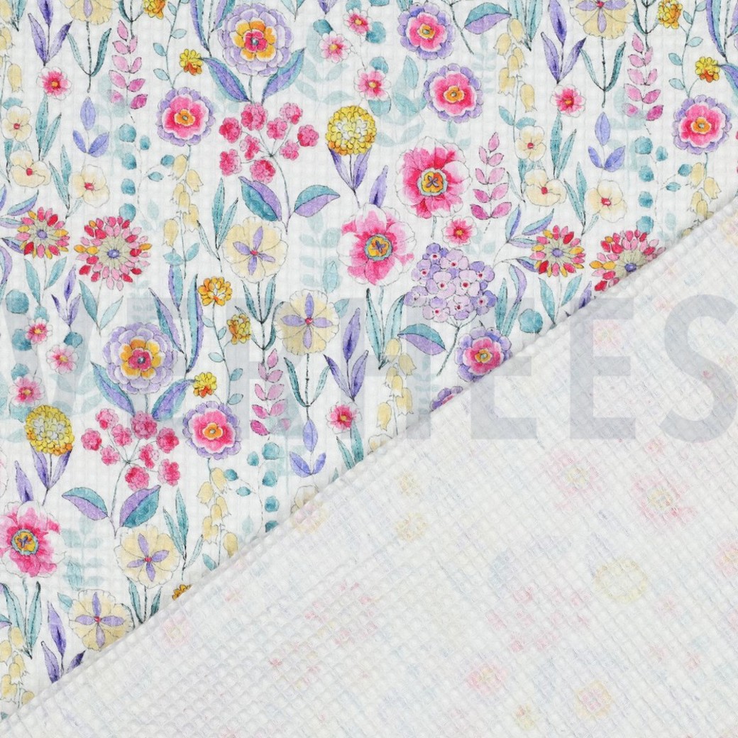 WAFFLE DIGITAL FLOWERS WHITE #4